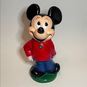 Vintage MICKEY MOUSE WALT DISNEY Figurine Piggy Bank | Collectible Retro Whimsi